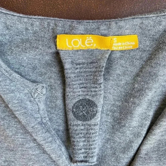 Lole Organic Cotton V Neck Tee Shirt Women’s S Closet Staple Basic Grey Casual - Picture 4 of 10